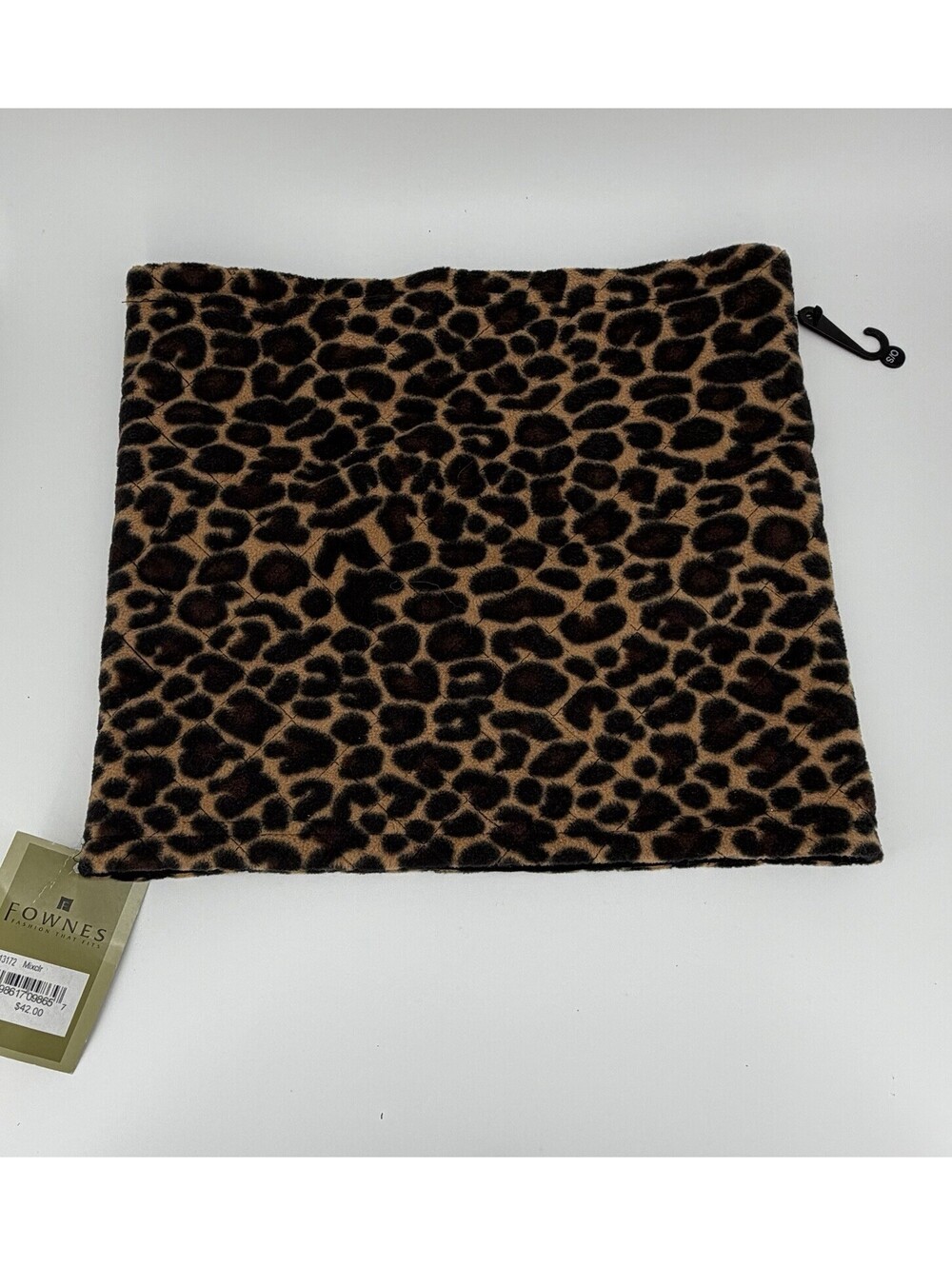 Fownes Leopard Print Faux Fur Neck Warmer Infinity Scarf One Size NWT